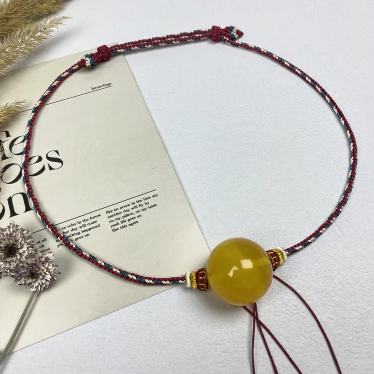 纯手工编织横穿双耳锁骨项链绳男女高档抽卡挂绳