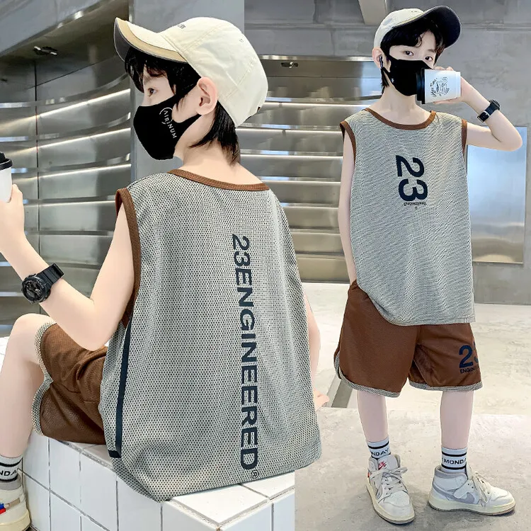 儿童篮球服套装男童大童青少年23号詹姆斯球衣速干训练服运动背心