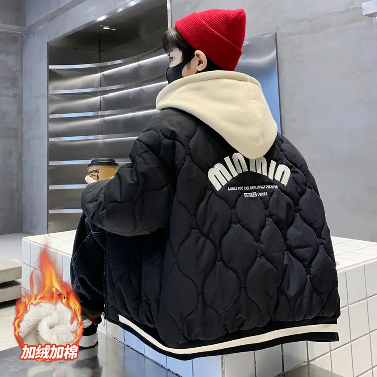 男童加绒外套冬装棒球服2025新款棉衣冬季加厚棉服大童男孩派克服