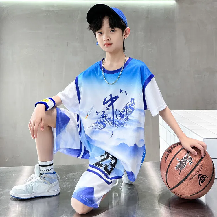 儿童篮球服男童运动短袖速干套装23号詹姆斯球衣中大童女孩球服夏
