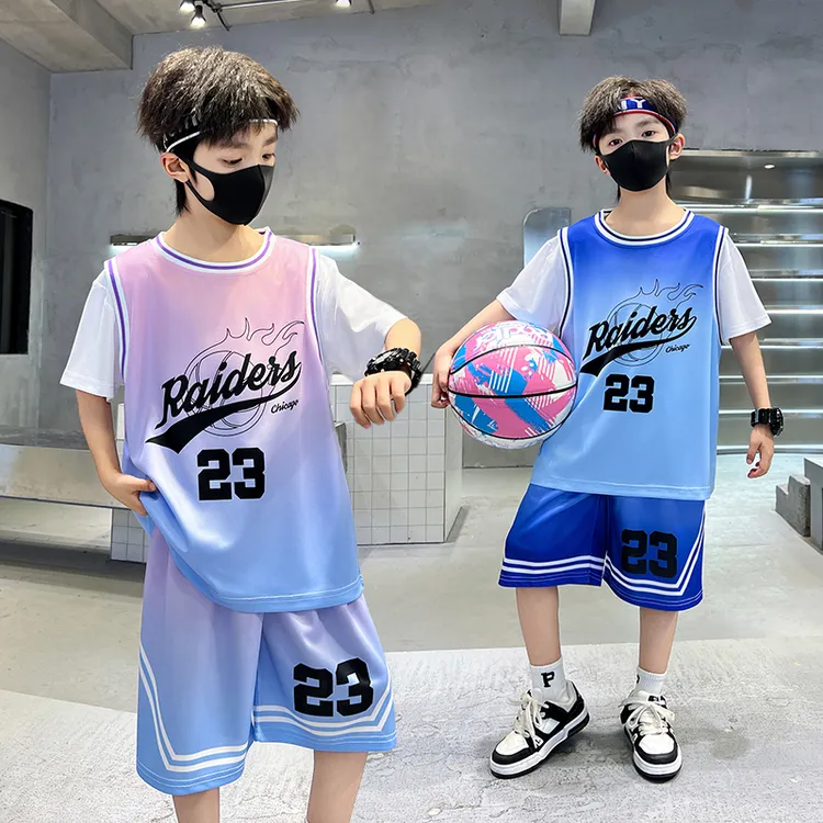 男童篮球服网眼速干套装短袖夏季球服中大儿童运动23号詹姆斯球衣