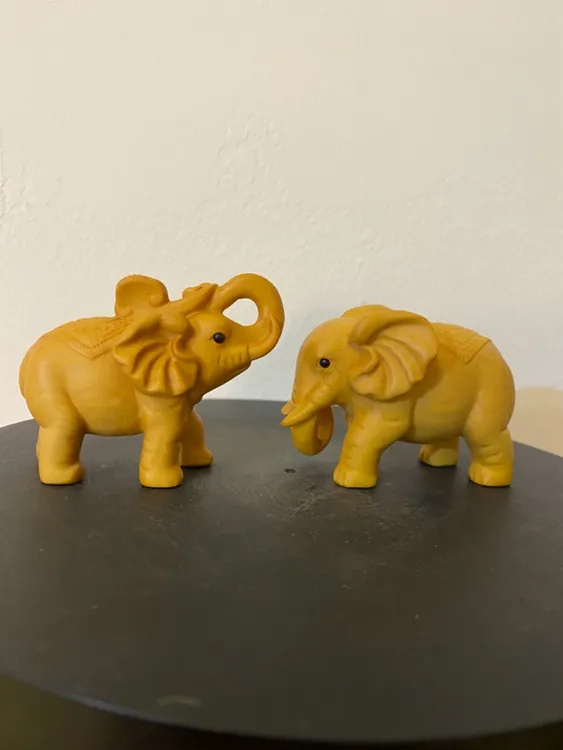 黄杨实木雕刻工艺品家居装饰摆件大象对象汽车摆件造景摆件桌面