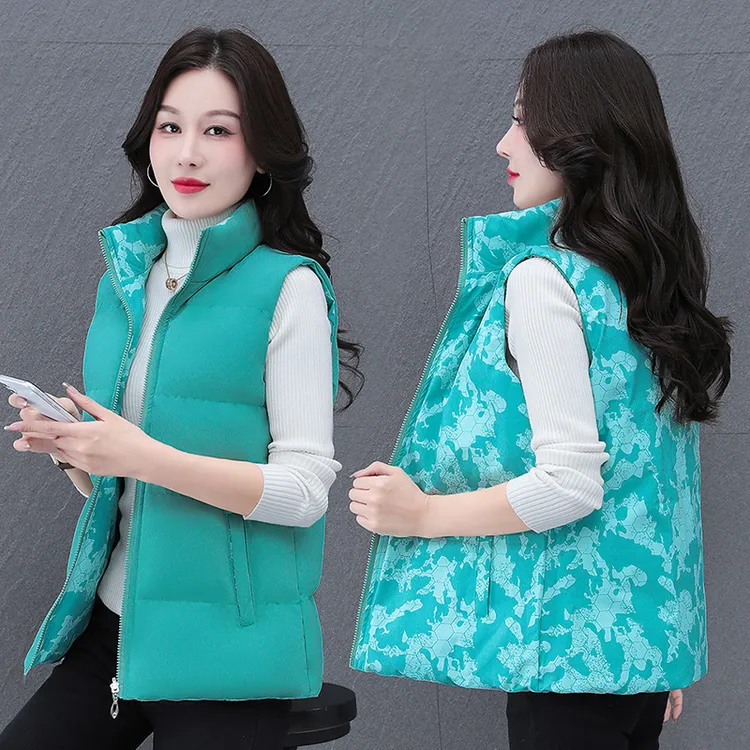 两面穿马夹棉服女短款2023新款秋冬季加厚韩版时尚中年妈妈马甲