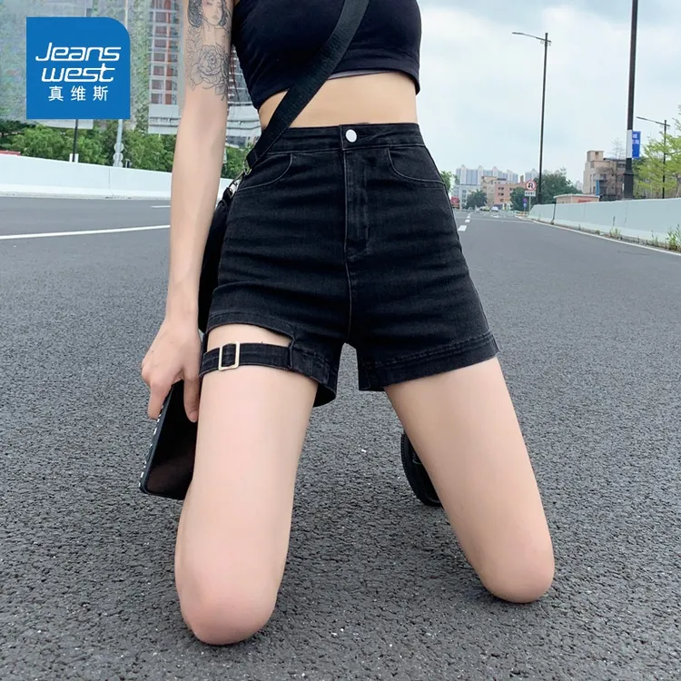 真维斯高腰牛仔短裤女款夏季2025新款爆款a字紧身机能风辣妹热裤