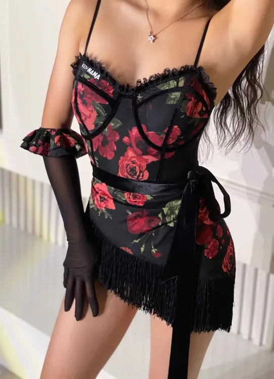 拉丁舞三角巾 NANA舞服玫瑰腰封 均码/不支持退货退款