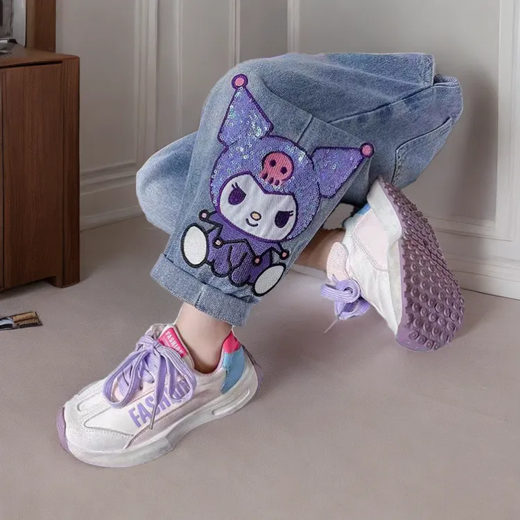 女童牛仔裤2024新款时髦洋气女宝宝库洛米老爹裤春季儿童时尚韩版