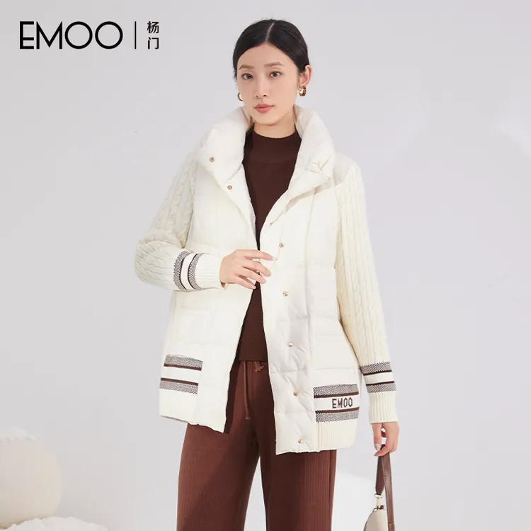 EMOO/杨门白色羽绒服女短款保暖秋冬羽绒衣短外套E43Y019342