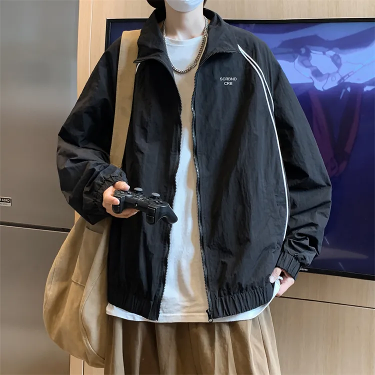 外套男款秋季2025新款美式潮牌春秋机能风户外冲锋衣立领夹克上衣