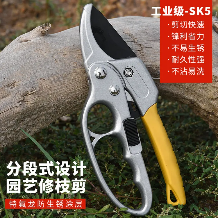 德国加厚SK5钢修花修枝剪果树轮滑剪刀特氟龙省力剪专业园艺花艺