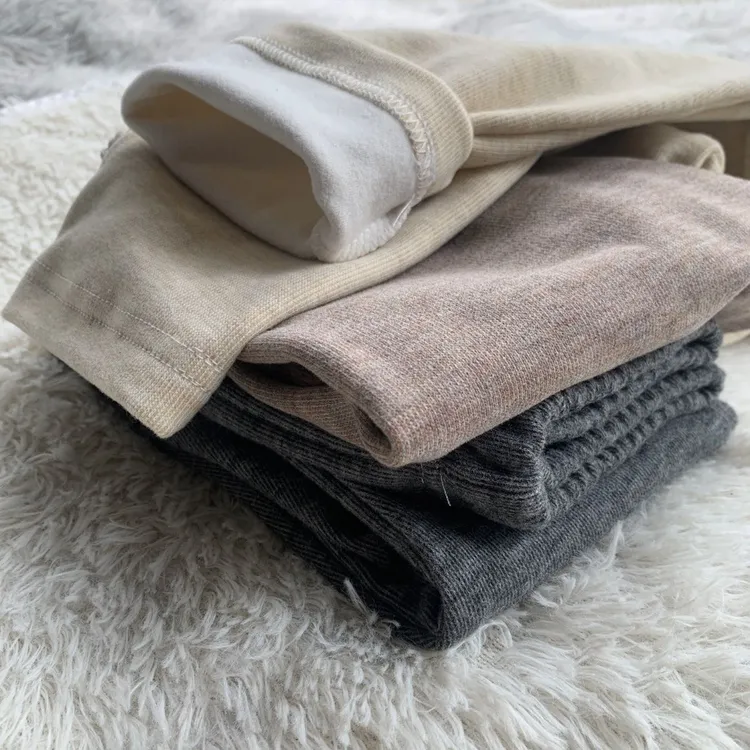 新款宝宝秋冬装磨毛保暖内穿秋裤男童女童裤子儿童纯色打底裤潮