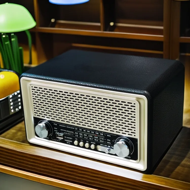 出欧美复古怀旧台式收音机调频中波短波手机蓝牙音箱插卡音响充电