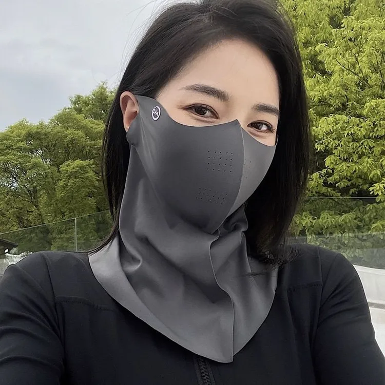 防晒面罩护颈防紫外线女脸基尼开车冰丝透气专业夏季全脸口罩