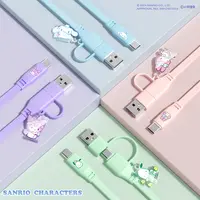 三丽鸥数据线快充二合一充电线USB&type-c双接口高颜值耐弯折闪充