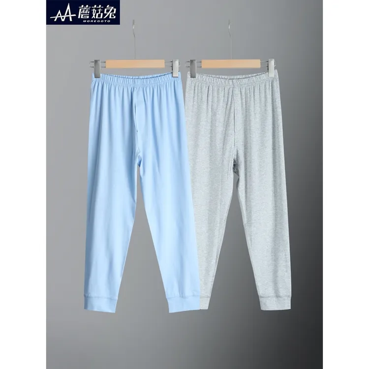 胖男童裤子秋季新款12-15岁宽松青少年高腰棉线裤男孩内穿薄秋裤