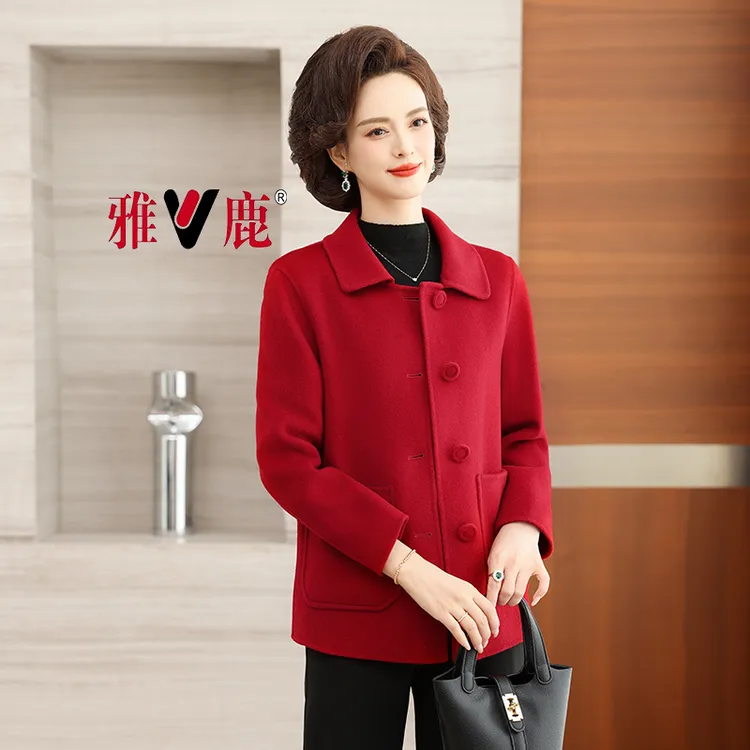 【短款100%绵羊毛】秋冬新款双面时尚宽松气质雅鹿官方直播间