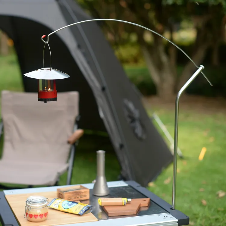 泉汇制作所户外露营IGT桌面灯架营地照明灯挂架可调节弧形灯杆