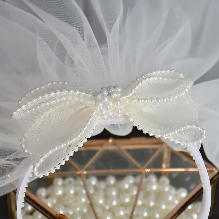 儿童公主皇冠头纱发箍珍珠立体王冠宝宝珍珠超仙韩版女童拍照头饰