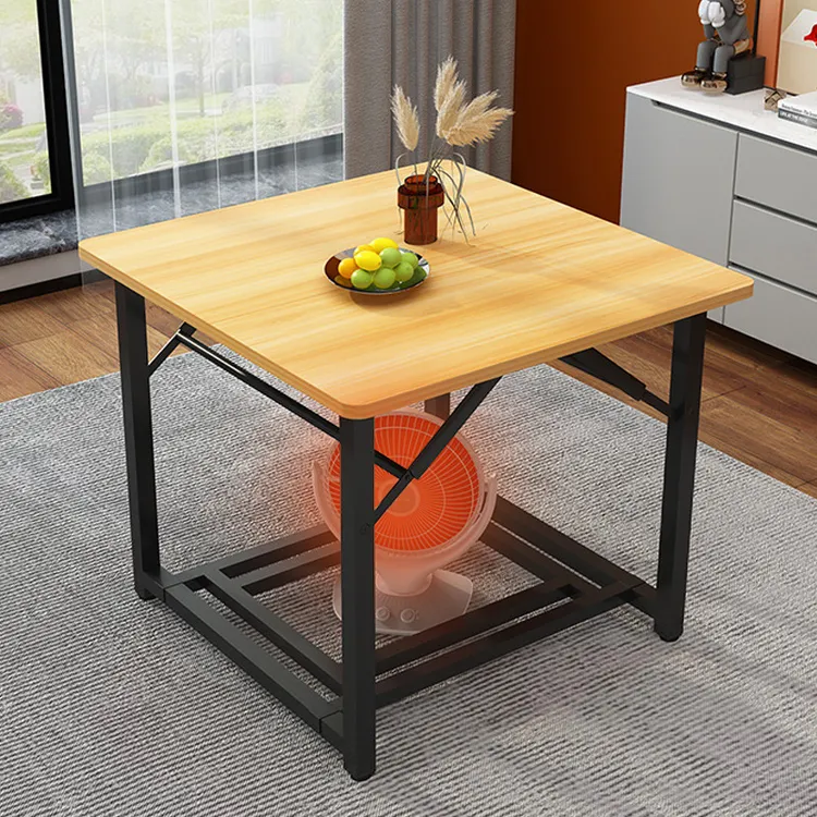 出租房可折叠餐桌家用烤火架冬季取暖学习桌正方形麻将桌桌四方桌