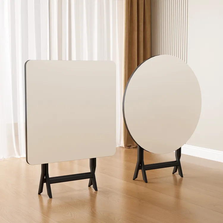 折叠桌餐桌家用可折叠方桌钢化玻璃质感小户型阳台桌简易可站立桌