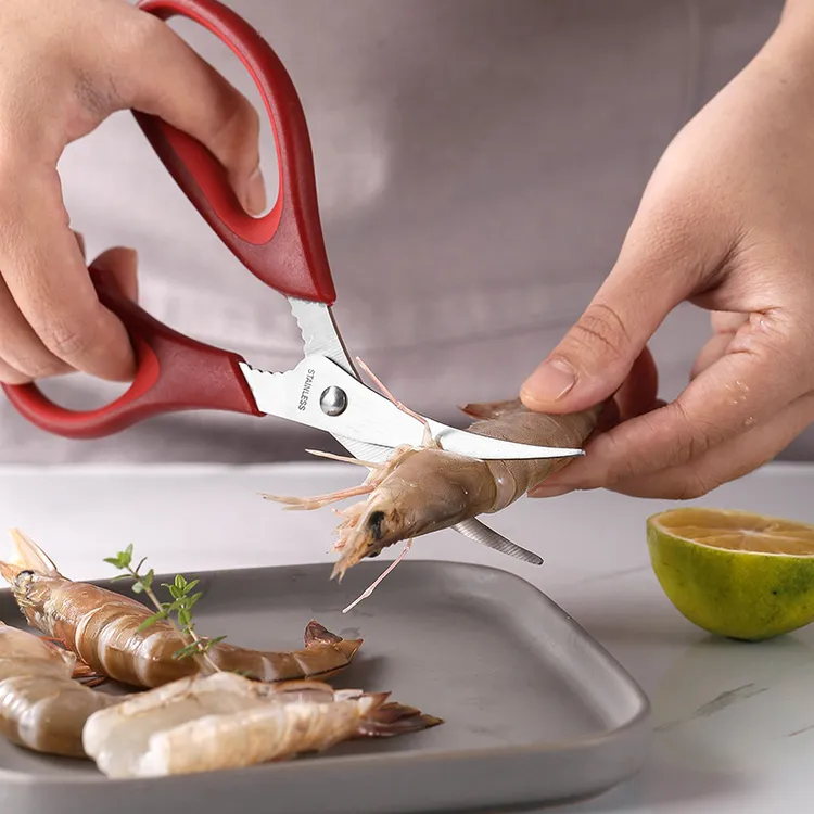 不锈钢虾线剪家用弯头海鲜剪剥虾刨鱼肚小工具厨房剪刀小龙虾剪刀