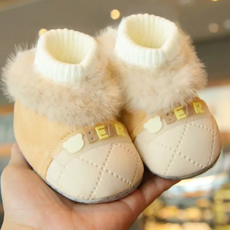 婴儿冬季步前加绒鞋0-1岁宝宝保暖可爱套脚步前鞋婴儿鞋
