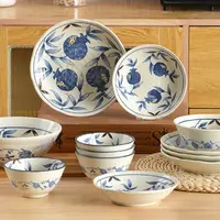 【有谷窑日本原产】金石榴釉下彩碗盘餐具家庭高颜值工艺陶瓷餐具碗