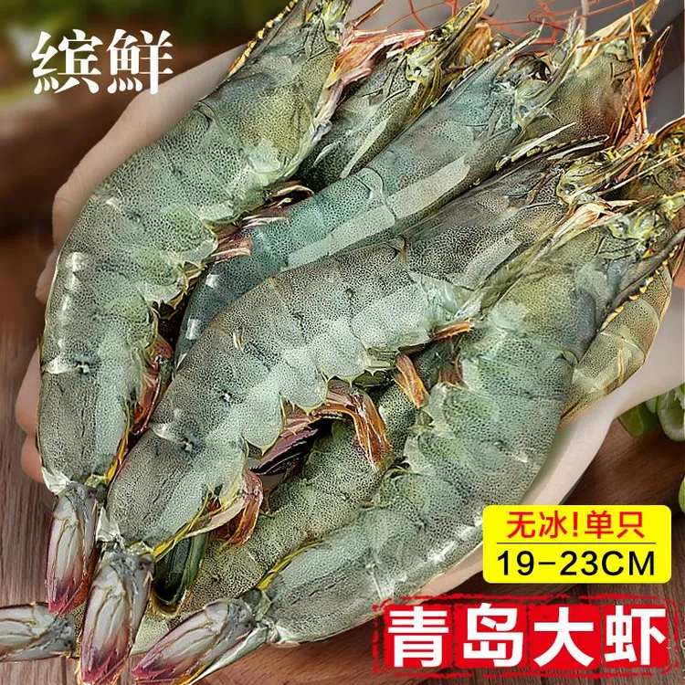 大虾鲜活超大基围虾青岛海虾特大青虾冷冻海鲜虾类对虾2030盐冻虾