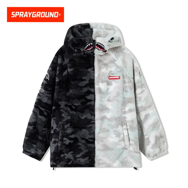 SPRAYGROUND 鲨鱼嘴毛绒棉服外套保暖冬季潮流宽松 GC WE041110