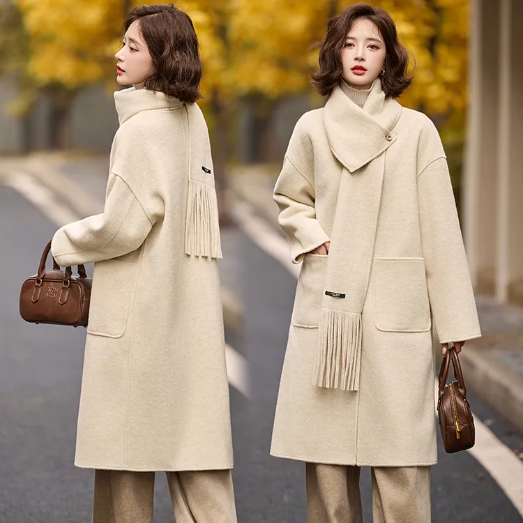 爆款秋冬气质百搭双面毛呢大衣过年战袍2026年今年流行新款女装潮