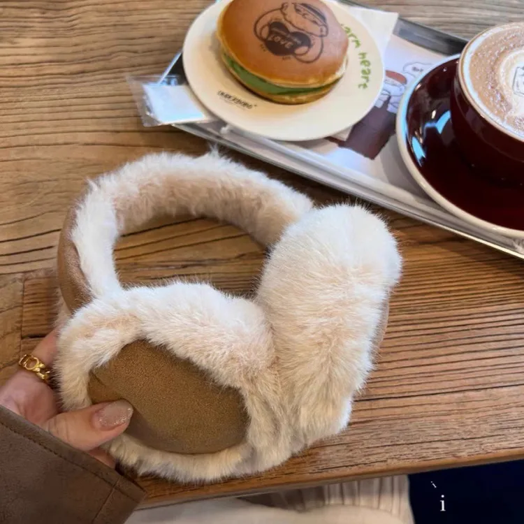 冬季美拉德棕色毛绒耳罩保暖防冻可爱骑行耳套耳包高颜值骑车捂子