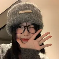 秋冬帽子女堆堆帽时尚毛线针织帽宽松大头围显脸小百搭休闲冷帽潮