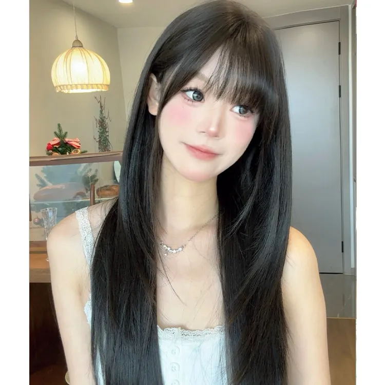 【少女心事】齐刘海长直发假发女自然气质高层次网红日常甜美全头套