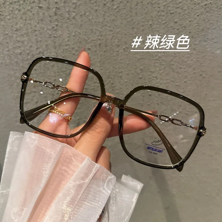 大框眼镜女防蓝光防辐射韩版潮大脸显瘦素颜方框眼镜可配度数平光