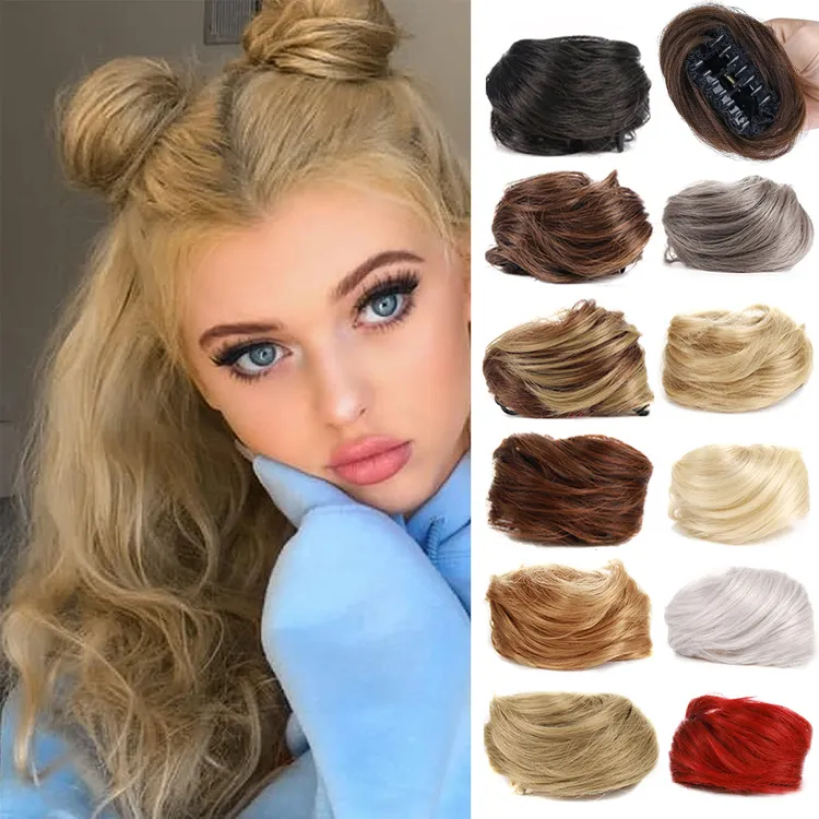 Mini Cat Ears Hair Bun 半扎抓夹女发苞鲨鱼夹cos假发发包丸子头