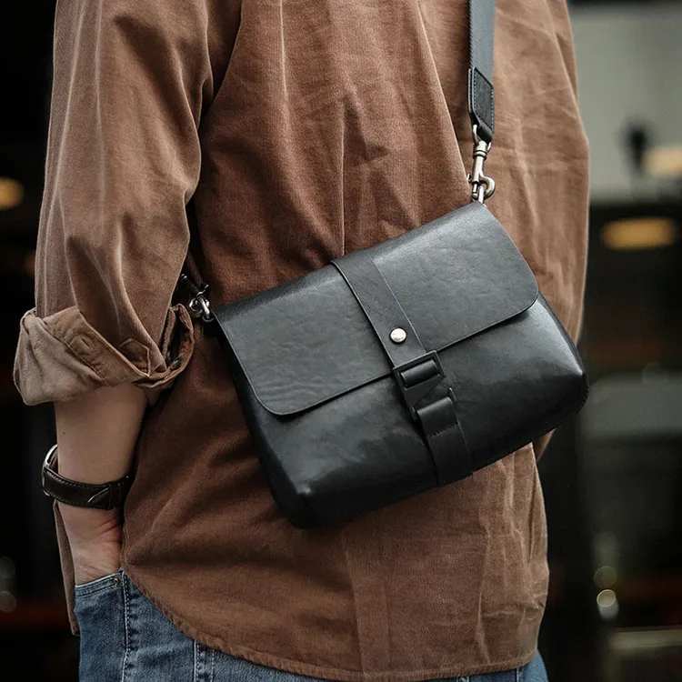 佐也原创男士真皮小包夏天手机背包男牛皮休闲都市通勤单肩斜挎包