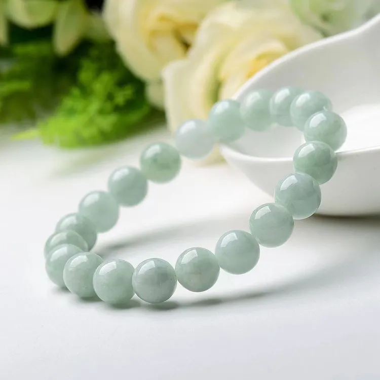 天然翡翠玉石圆珠手链手串男女款精美时尚气质百搭圆珠手链手串