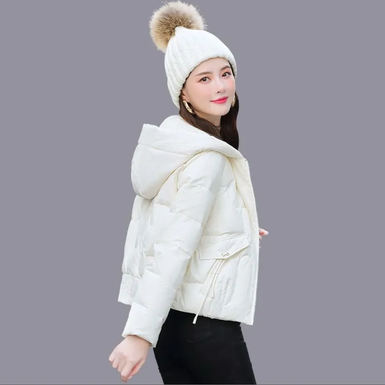 连帽棉服短款女2025冬季新款韩版休闲百搭小个子加厚棉衣外套上衣