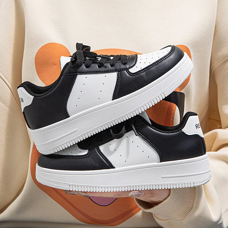 人本小白鞋女鞋2023秋季新款百搭厚底空军一号白色板鞋休闲运动鞋