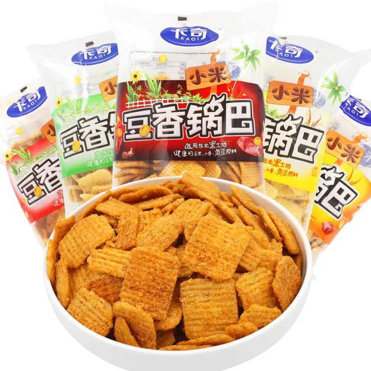 卡奇小米豆香锅巴香辣烧烤香甜口味休闲零食膨化食品特产笋1g