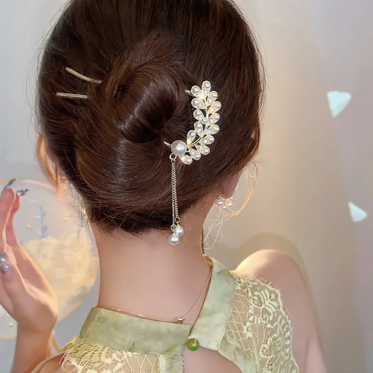 仙女款新中式日常流苏发簪插梳盘发簪子发钗旗袍头饰女古风发饰
