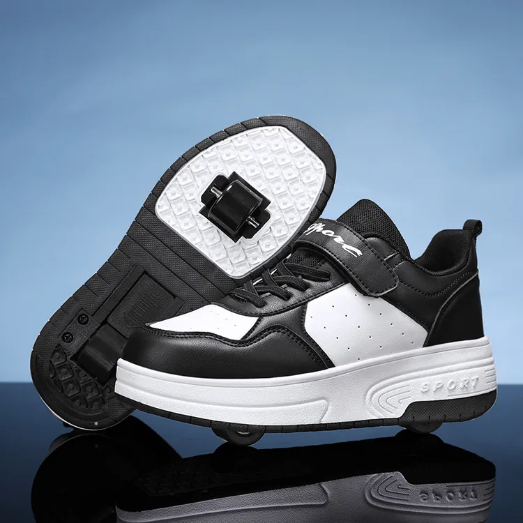 暴走鞋可收缩学生版上下学男女儿童暗藏玄机轮滑鞋双轮爆走鞋溜冰