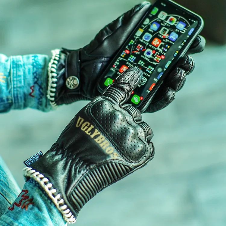 丑兄弟摩托车机车骑行赛车手套骑士装备哈雷冬季加绒防水手套