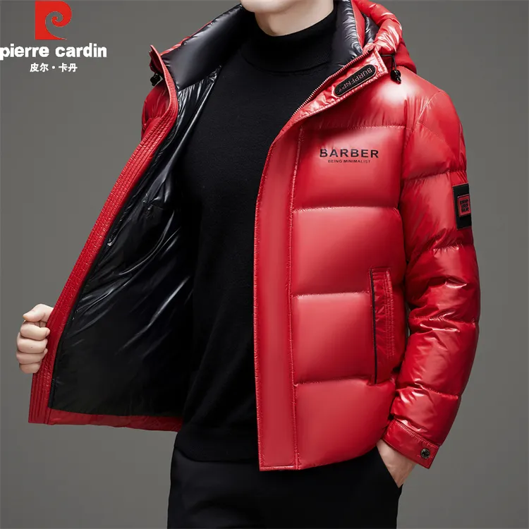 皮尔卡丹羽绒服男士短款高充绒面包服冬季新款加厚保暖防极寒外套