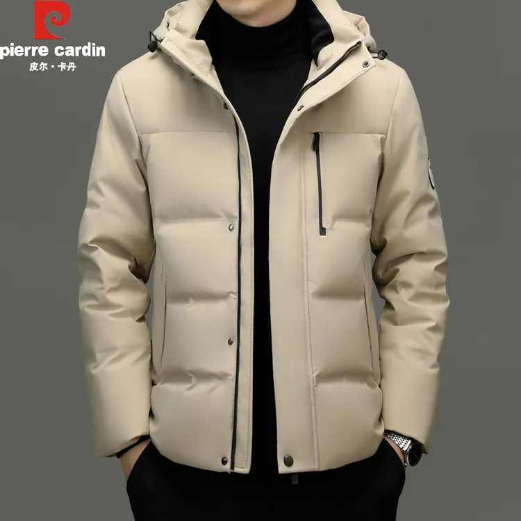 皮尔卡丹正品加厚羽绒服男短款冬季新款可脱卸帽鸭绒保暖冬装外套