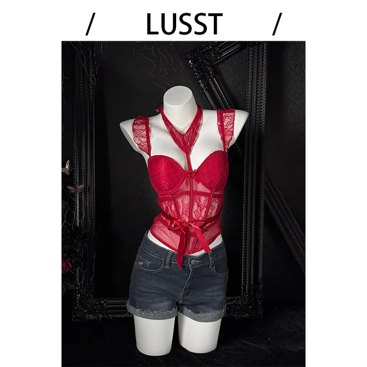 /LUSST/性感小胸聚拢内搭胸衣苗丝鱼骨马甲纯欲收腰显瘦蕾丝诱惑