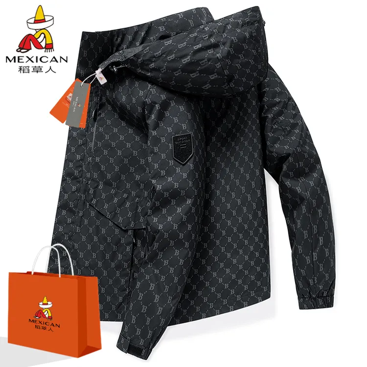 Mexican/稻草人男2025年春款潮流休闲夹克防风防水登山服时尚休闲