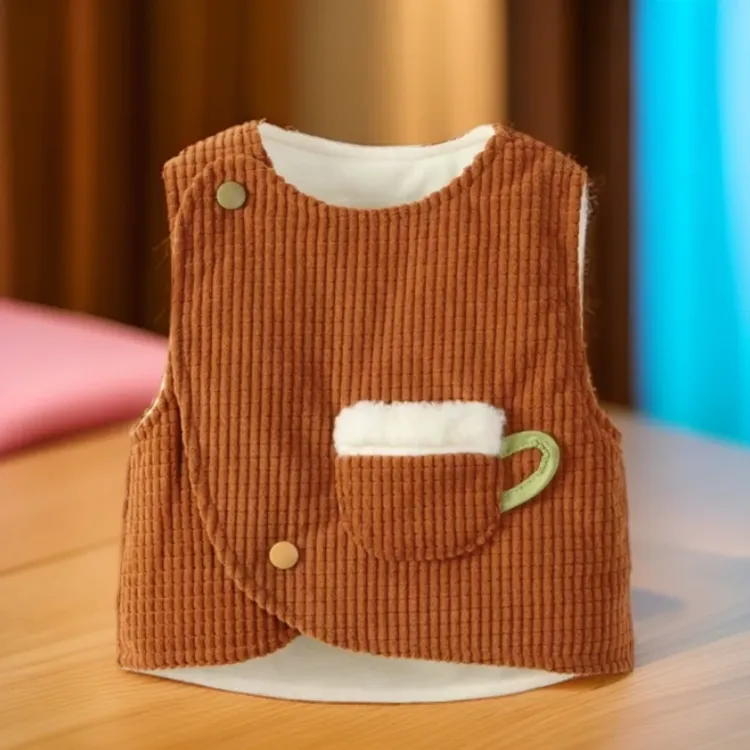 婴幼儿马夹2024春秋冬装儿童宝宝保暖加绒夹棉马甲灯芯绒背心外穿