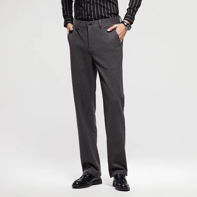 【总裁定制·轻奢欧货】高档男士羊毛西裤商务时尚西装裤修身直筒