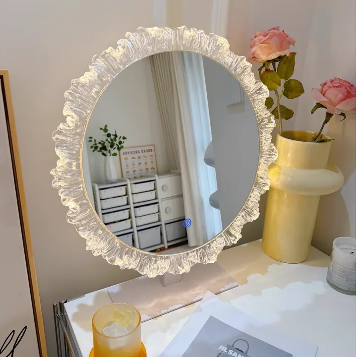 【三色变光智能化妆镜】LED灯镜一体梳妆镜带灯美妆镜带补光灯镜子