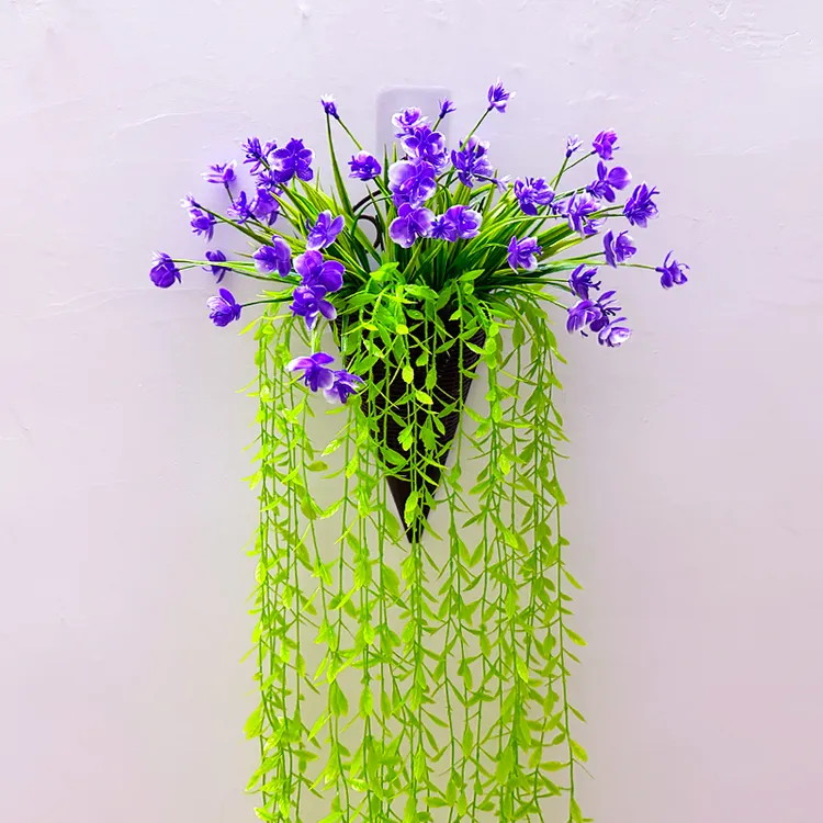 仿真藤蔓室内仿真花藤蝴蝶兰墙上花篮墙壁挂件装饰花干花客厅摆件
